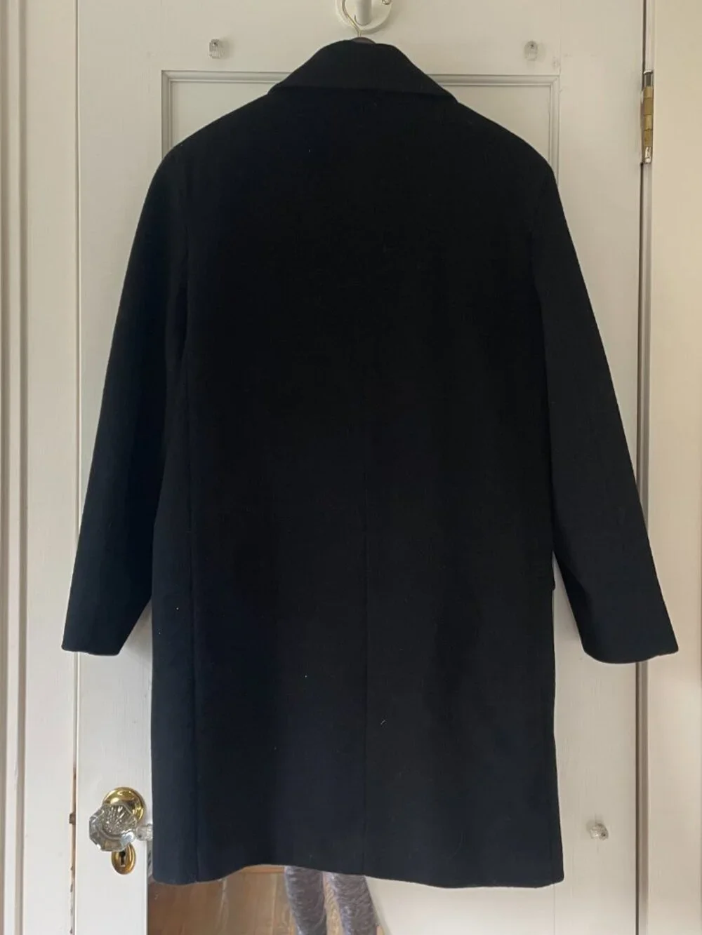 London Fog Black Double-Breasted Pea Coat Size 10 Wool - Picture 3 of 9